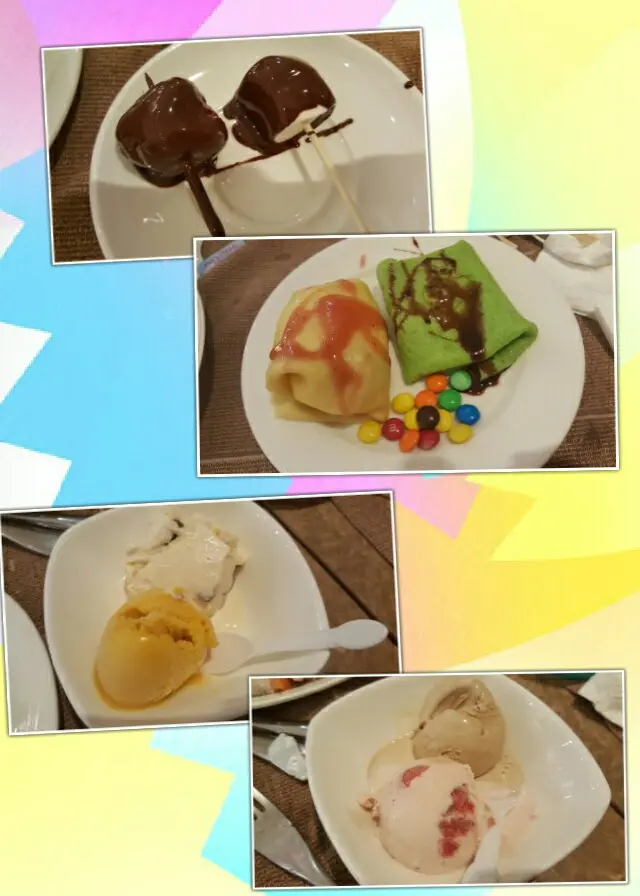 pancake都食左兩個，班蘭pancake都好食，h字頭雪糕，最好食係芒果雪芭!