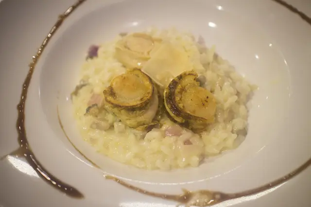 磯煮鮑魚帶子燴野菌意大利飯