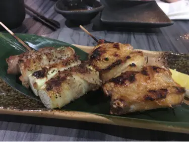 豚肉露筍、鹽燒手羽