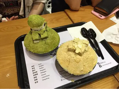 綠茶雪花冰,年糕雪花冰