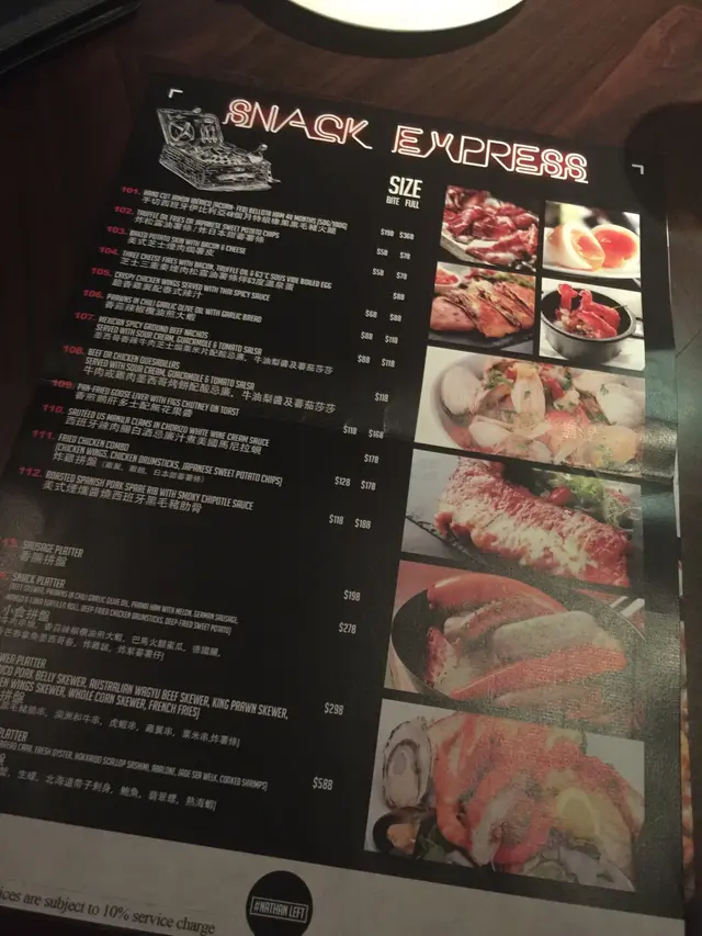 彌敦左岸  -  餐牌