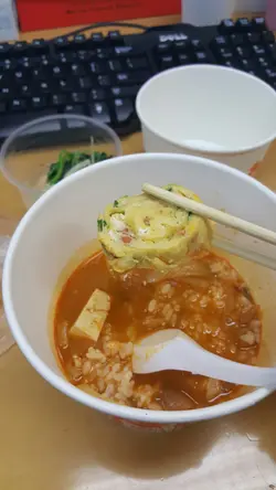 only half bowl of soup for $70 and 8 tiny pieces of egg roll for $50 😫