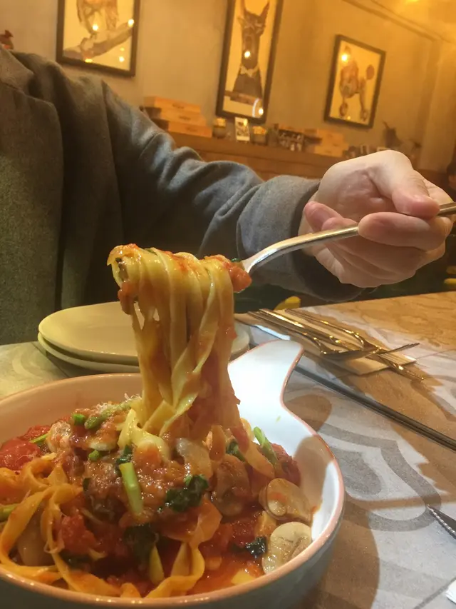 濃蕃茄自家製闊條面