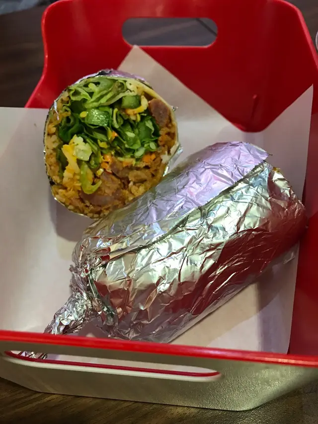 Burrito with spicy pork