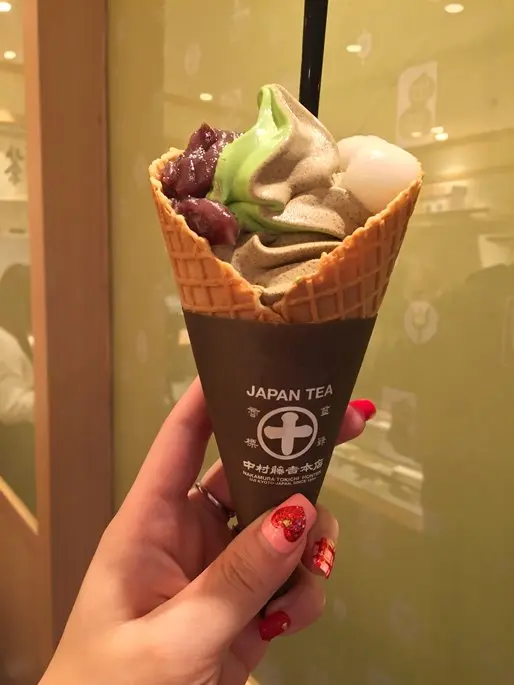 宇治金抹茶+焙茶軟雪糕