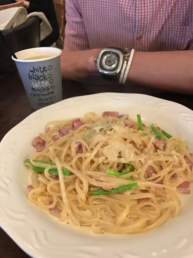 鮮蘆筍煙肉忌廉汁扁意粉