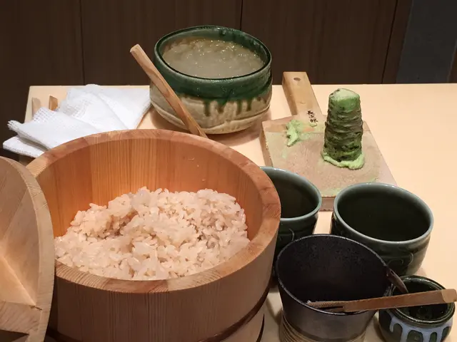壽司專用的赤醋飯、即磨山葵、壽司專用醬油。