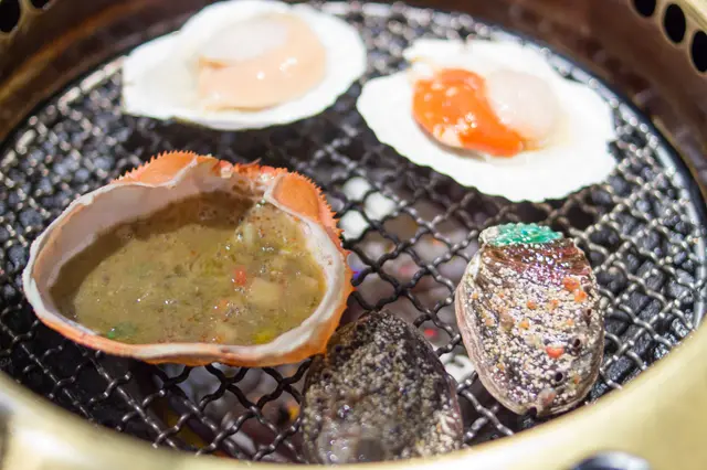 扇貝、鮑魚、甲羅燒