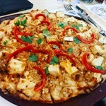 Ma Po pizza ( pork, chilli and cheese topping- YUM!)