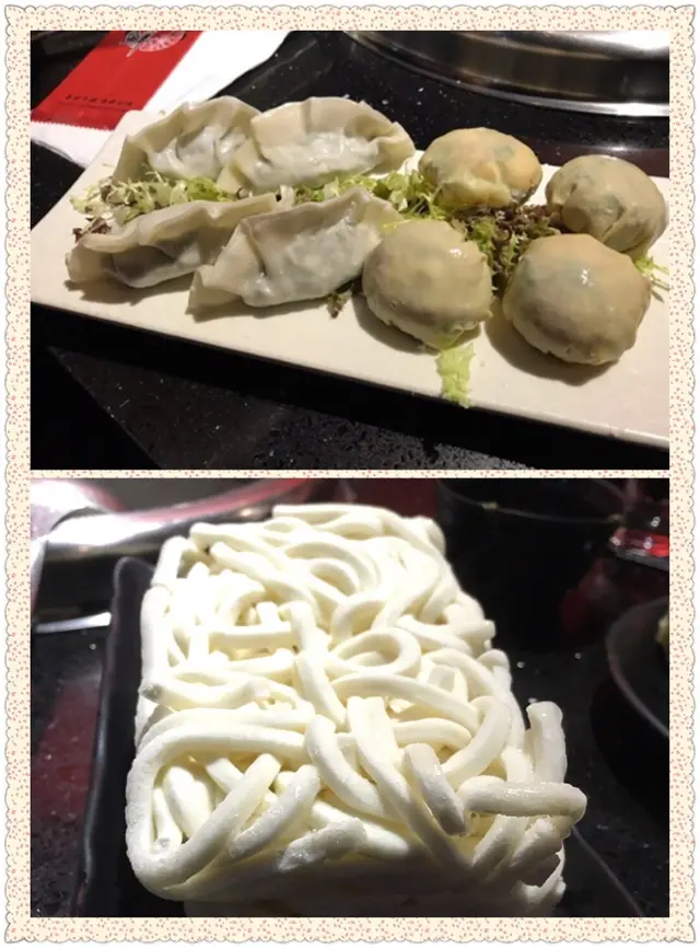 木耳鮮蝦雲吞拼西洋菜香菇餃及稻庭烏冬