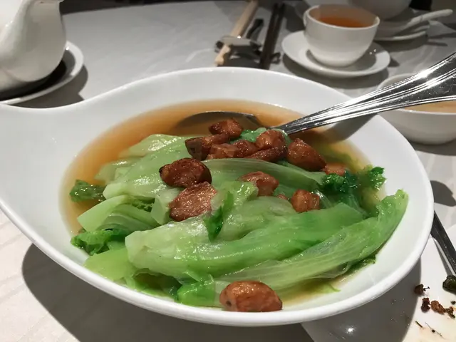 The vegetables were fresh and this was visually very appealing.  However they managed to make it both too bland and too salty at the same time.  I think that the garlics are a nice touch. 