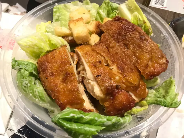 Caesar Salad with chicken patty
