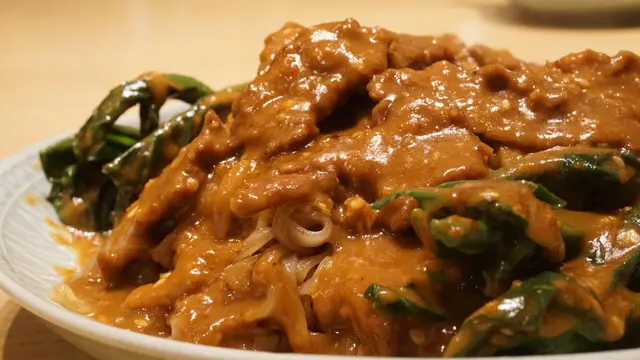 沙茶牛肉炒河