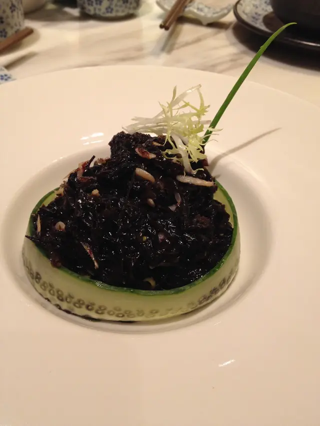 蝦苗拌頭水紫菜