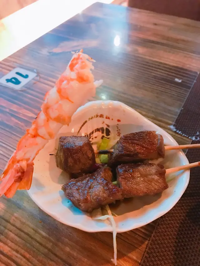 鹽燒活海蝦&一口牛柳粒