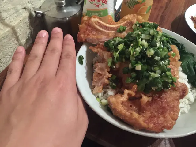 蔥油豬扒，手掌咁大架😬