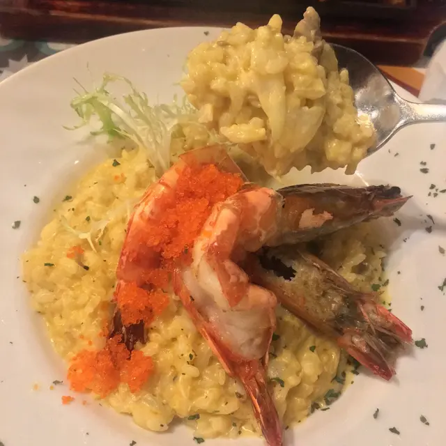 香煎虎蝦蟹肉南瓜意大利飯