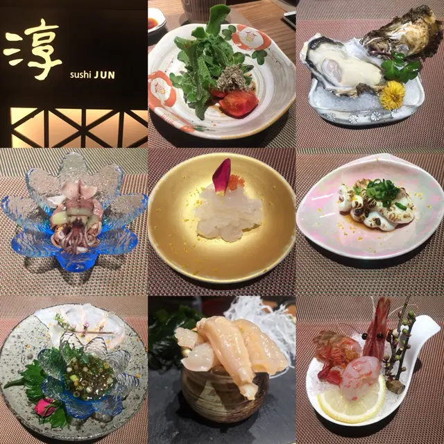 冰菜蕃茄沙律,日本生蠔,螢光魷魚,白蝦,白子,鯛魚,象拔蚌,縞蝦