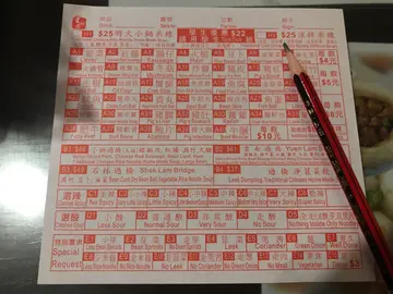 想点餐就拎枱中间嘅纸 圈起想食嘅配搭  再比侍应