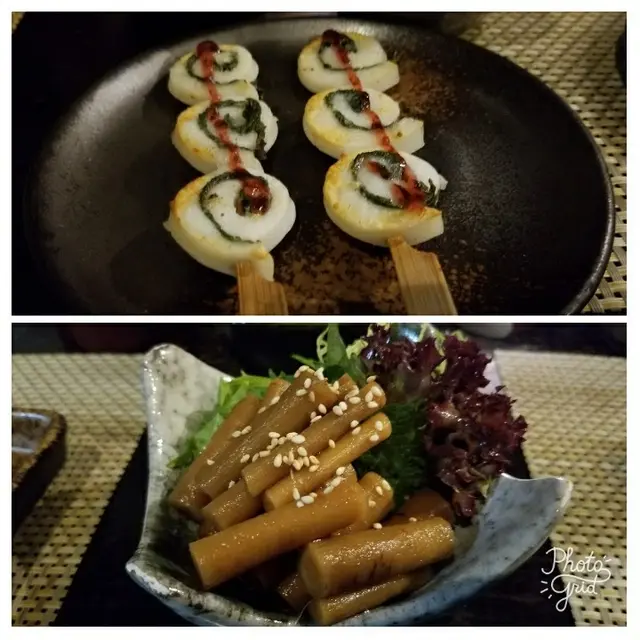 魷魚紫蘇卷(上),牛蒡漬(下)