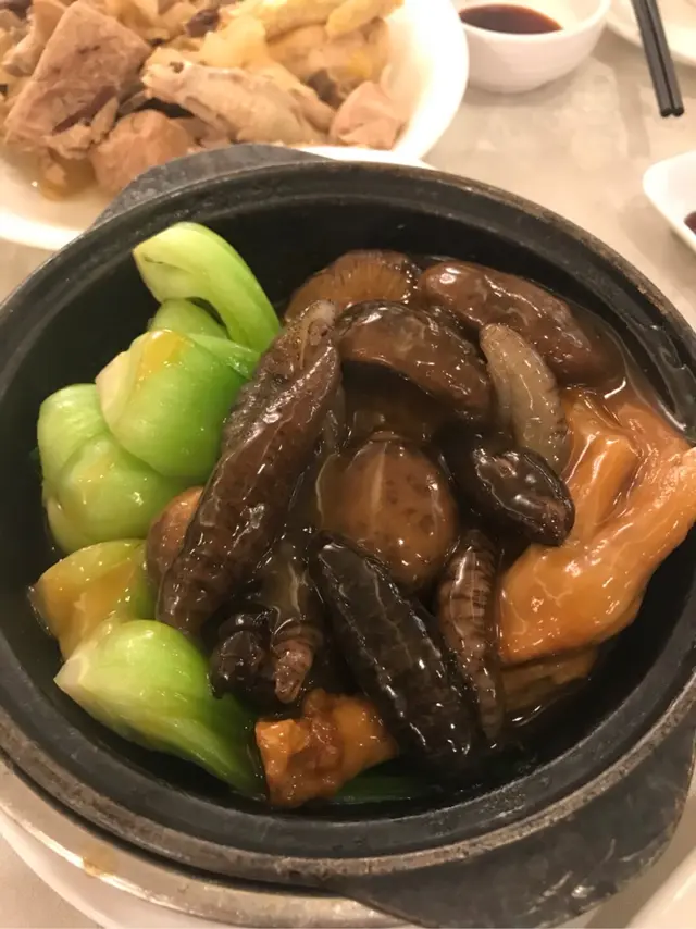 海蔘花菇扣玉掌