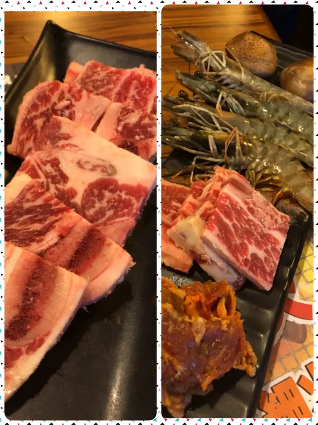 大骨牛肋肉,虎蝦