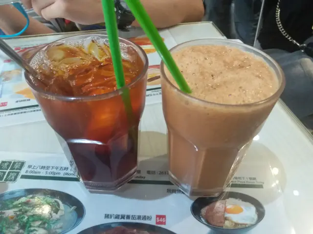 凍檸茶$15, 冰花奶茶$20