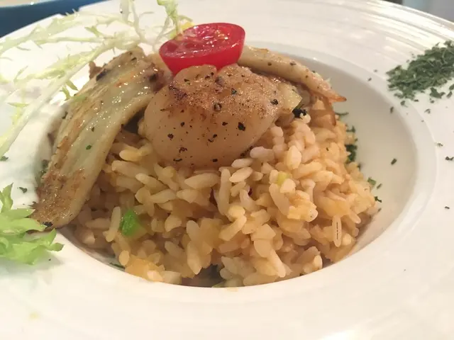 香煎帶子比目魚龍蝦汁燴意大利飯