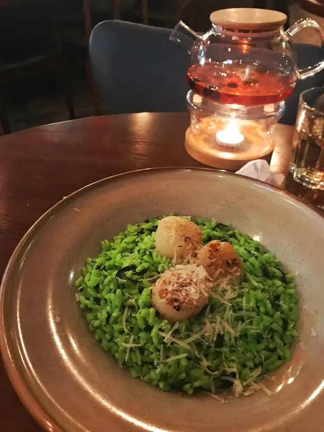 忌廉菠菜帶子意大利飯