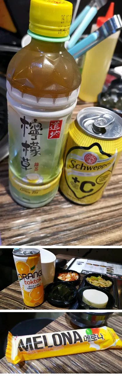 在大雪櫃裏面可以自取不同種類的飲品。正! 最下圖是 韓式冰條( 芒果味)。