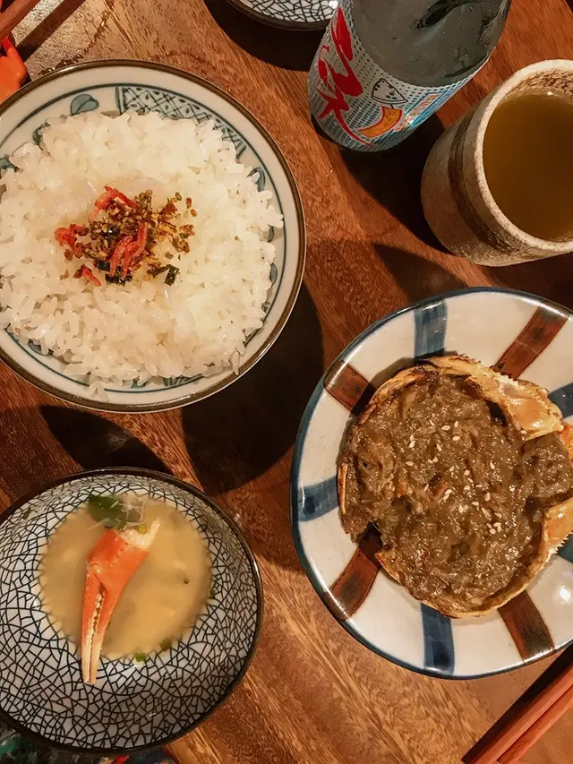 松葉蟹甲羅燒定食