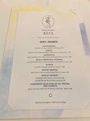 Desserts  Menu