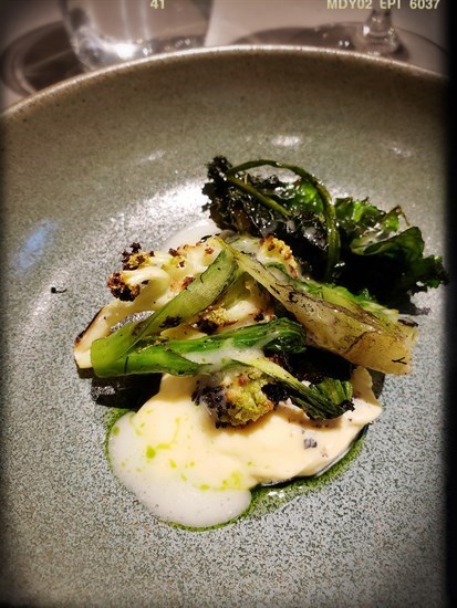 grilled salad, Westcombe cheese, truffle