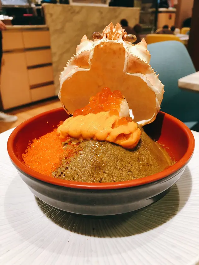 蟹膏帶子海膽拌飯