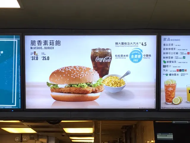 LED 顯示屏餐牌只有一款漢堡包。