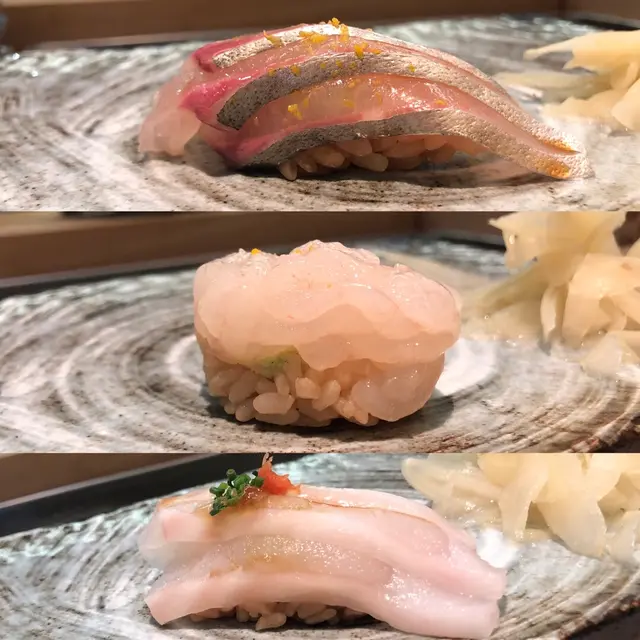 縞鯵、白蝦、鰈