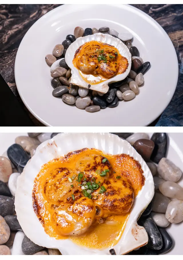 牛油海膽醬焗元貝