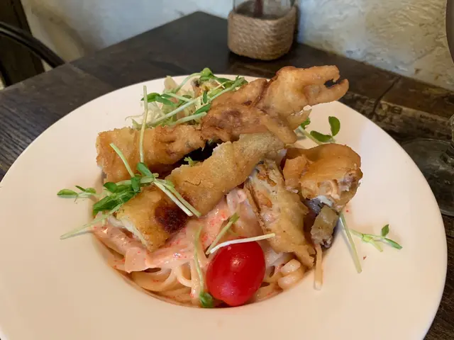 明太子炸軟殼蟹忌廉扁意粉