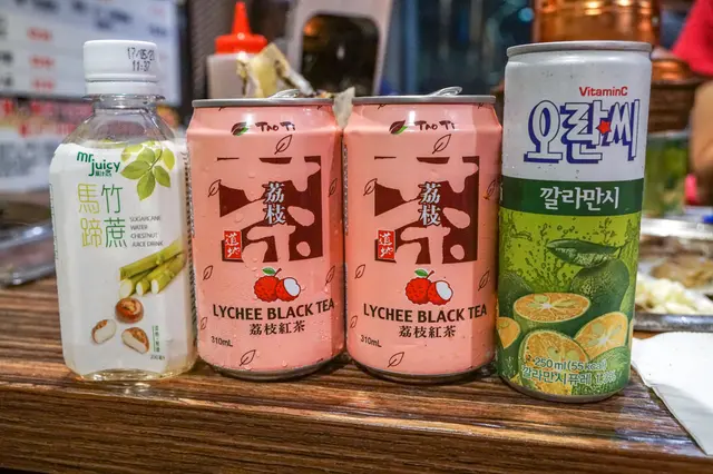 竹蔗茅根、荔枝紅茶、青檸飲品