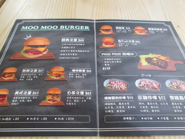 多款MOO MOO Burger、Rib-eye、Salads