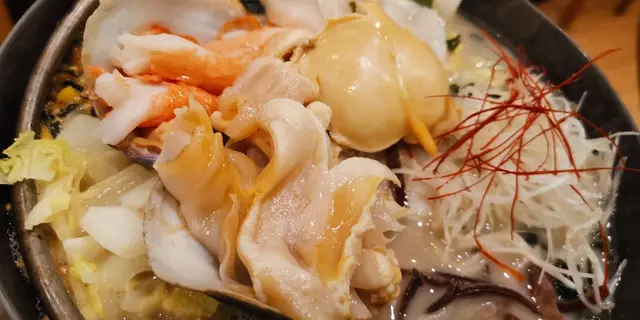 極鮮象拔蚌貝柱蟹棒湯飯