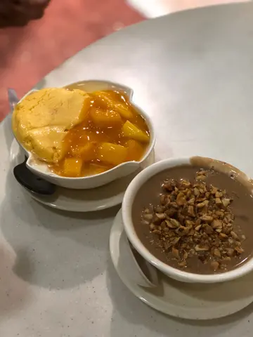 沙沙合桃糊+鲜芒雪乐冰豆腐花