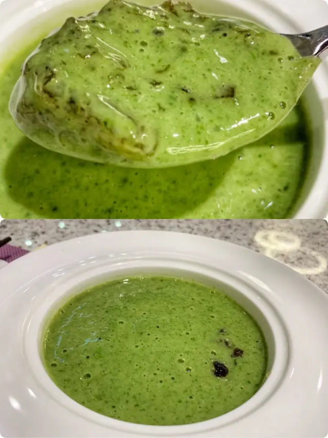 菠菜桃膠忌廉濃湯