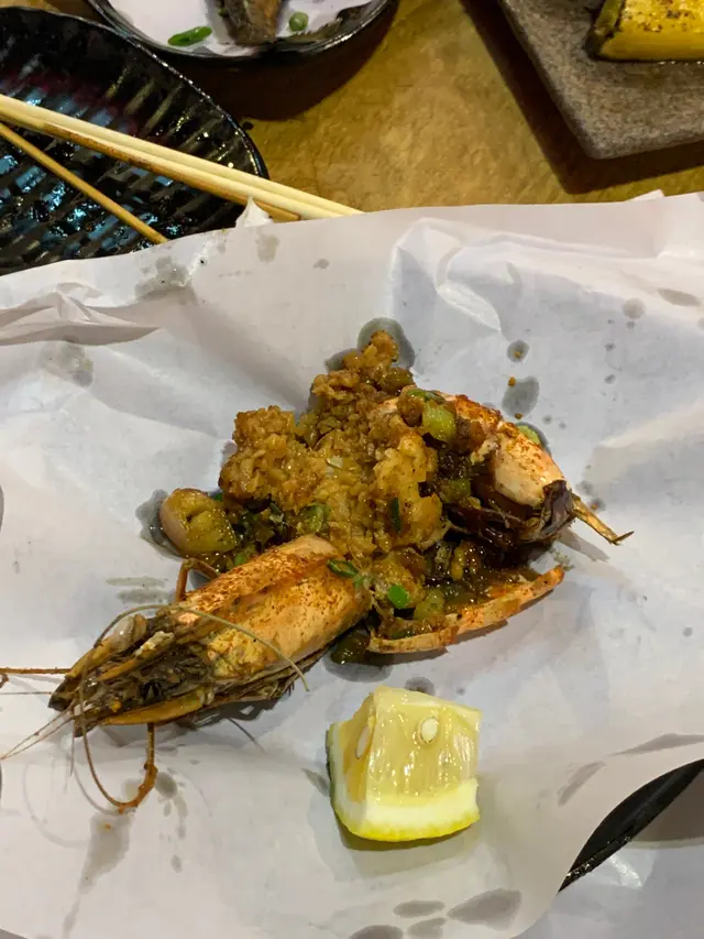 鹽燒八吋大虎蝦