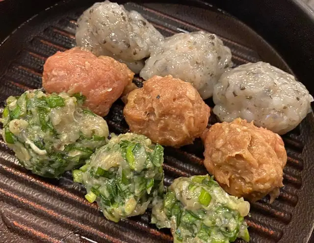 手打鯪魚丸、手打豬肉丸、手打韮菜鯪魚滑