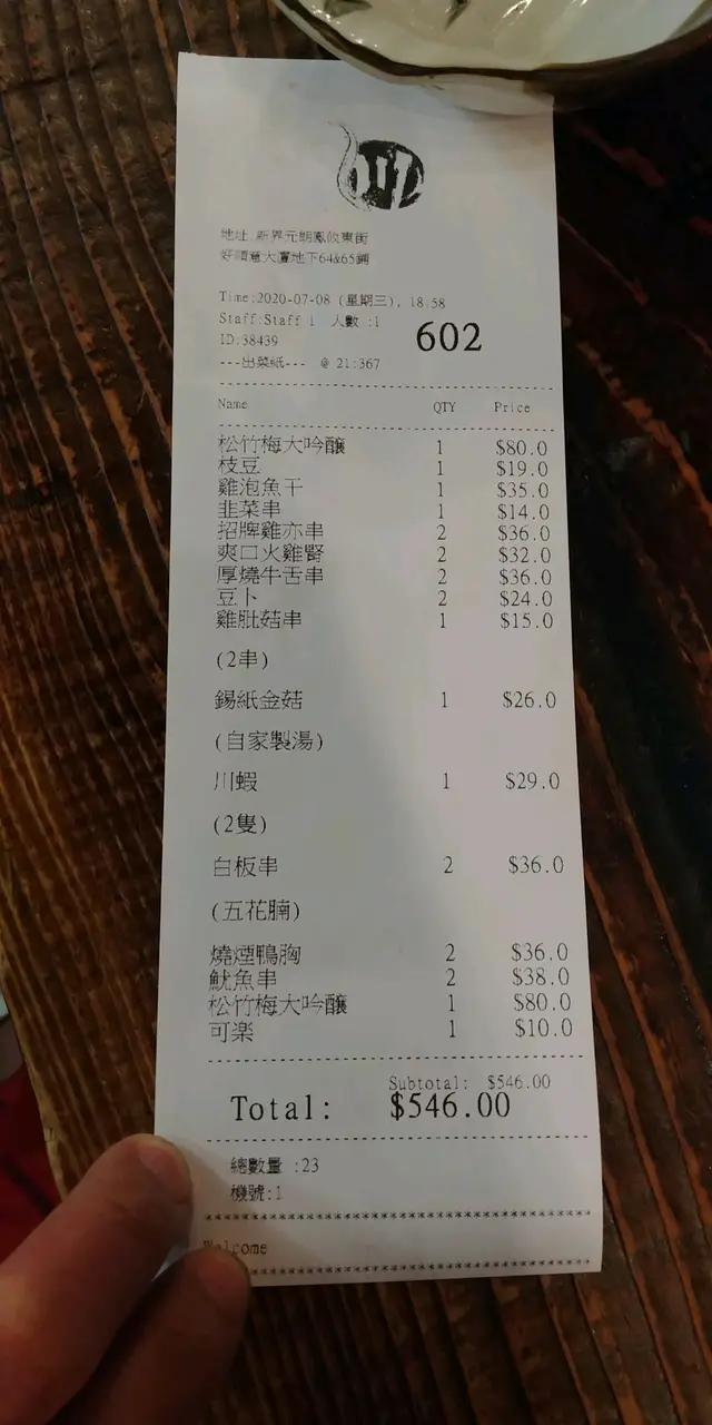 食過不下十次，第一次過$500(二人)，其實兩支清酒已佔了$160，食物約$350今次比平食多咗的。幾舊水又飲又食消磨一個晚上，OK啦
