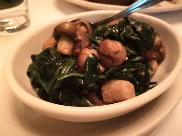 Side dish-mushroom and spinich 