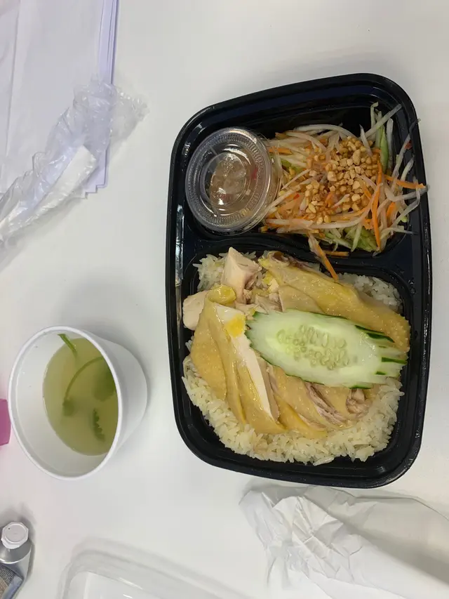 雞飯拼青木瓜沙律