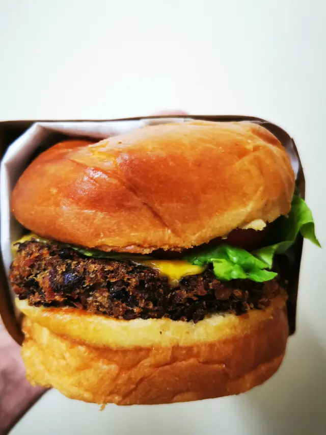 Mushroom Cheese Burger (Vegetarian)