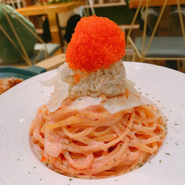 明太子蟹肉扁意粉